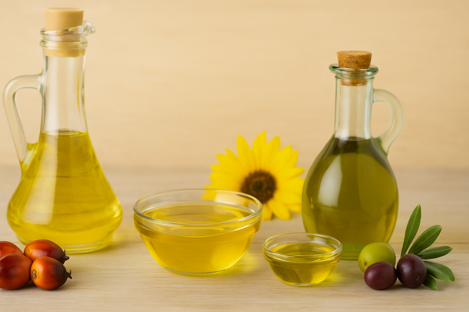 A field of sunflowers under a blue sky, symbolizing natural oils
